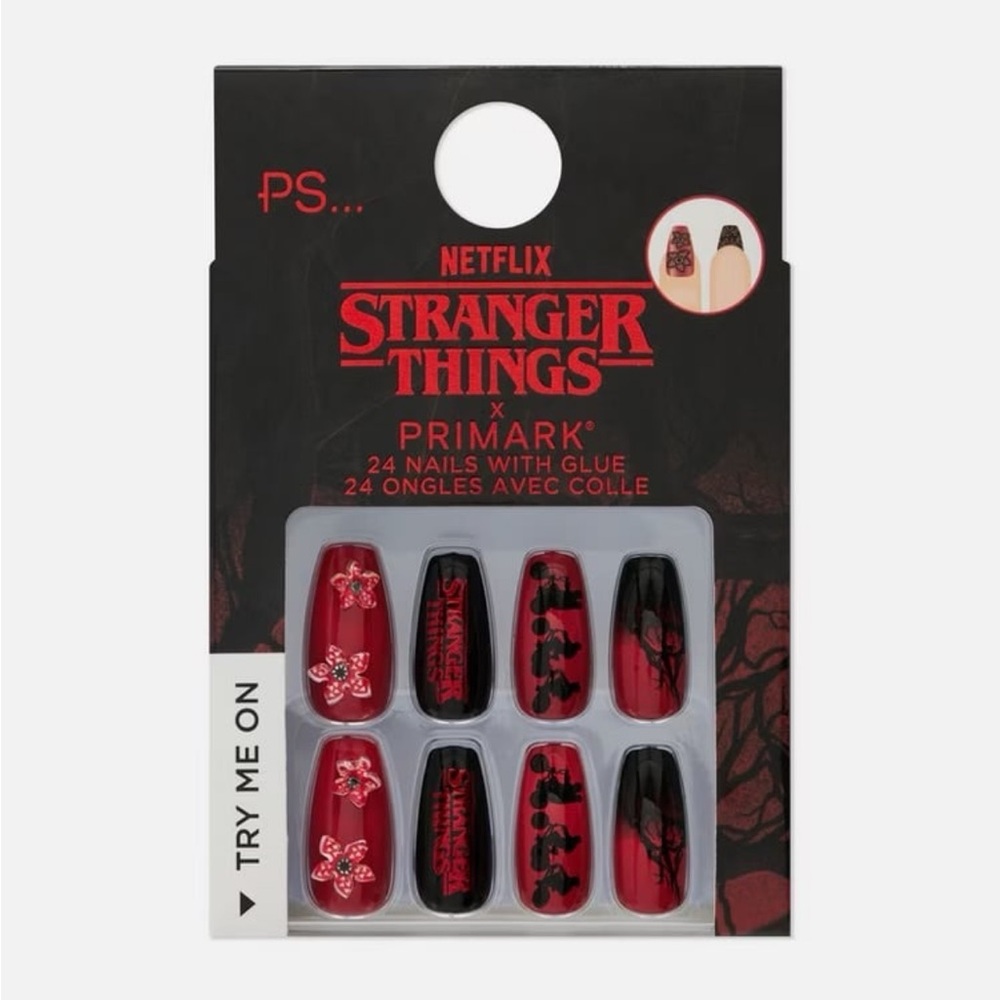 Primark Stranger Things Red and Black Nail Set
